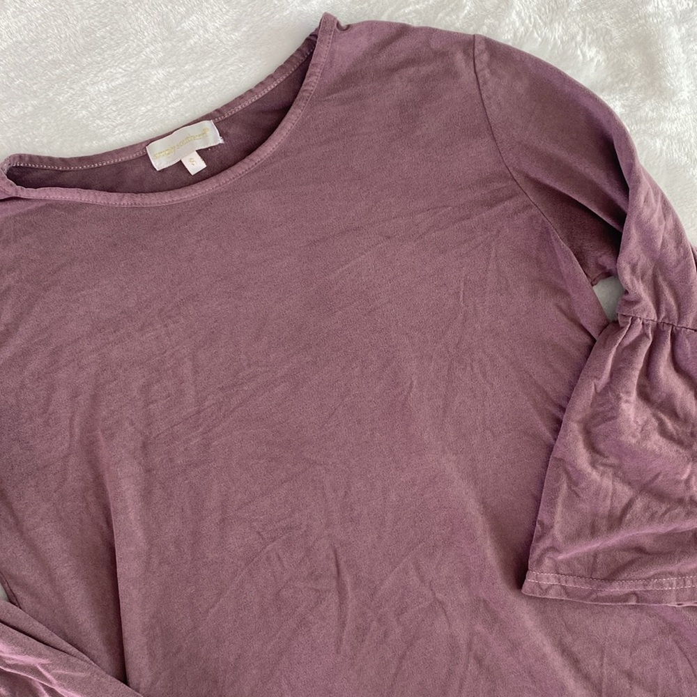 Simply Southern velvet mauve bell sleeve midi dress - Picture 3 of 17